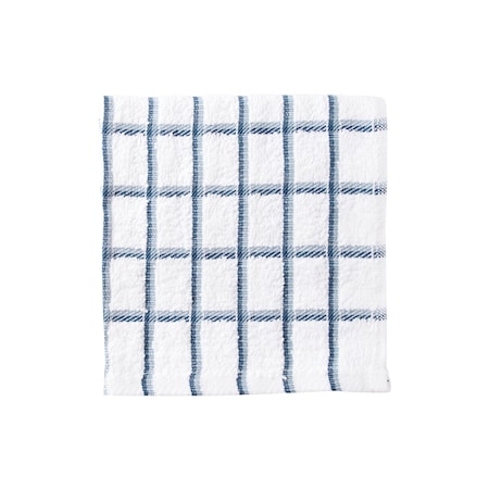 Ritz Cafe Check Dish Cloth White Ground/Blue Chambray Check, PK12 9851916